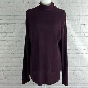 Eileen Fisher Tencel Silk Blend Turtleneck Sweater Top Size XL